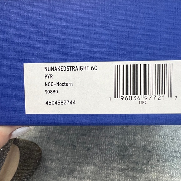 Stuart Weitzman 60 straight heel sandal in Pyrite metallic sparkle size 6B - Picture 8 of 12